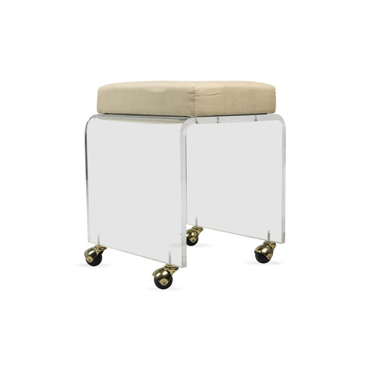 The Cushioned Marquis Vanity Stool, on wheels